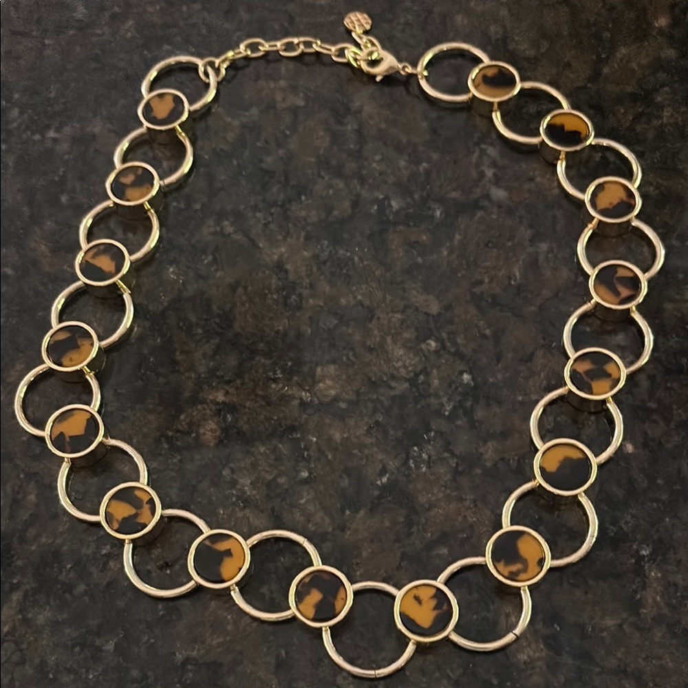 Talbots Gold and Brown Vintage-Inspired Necklace